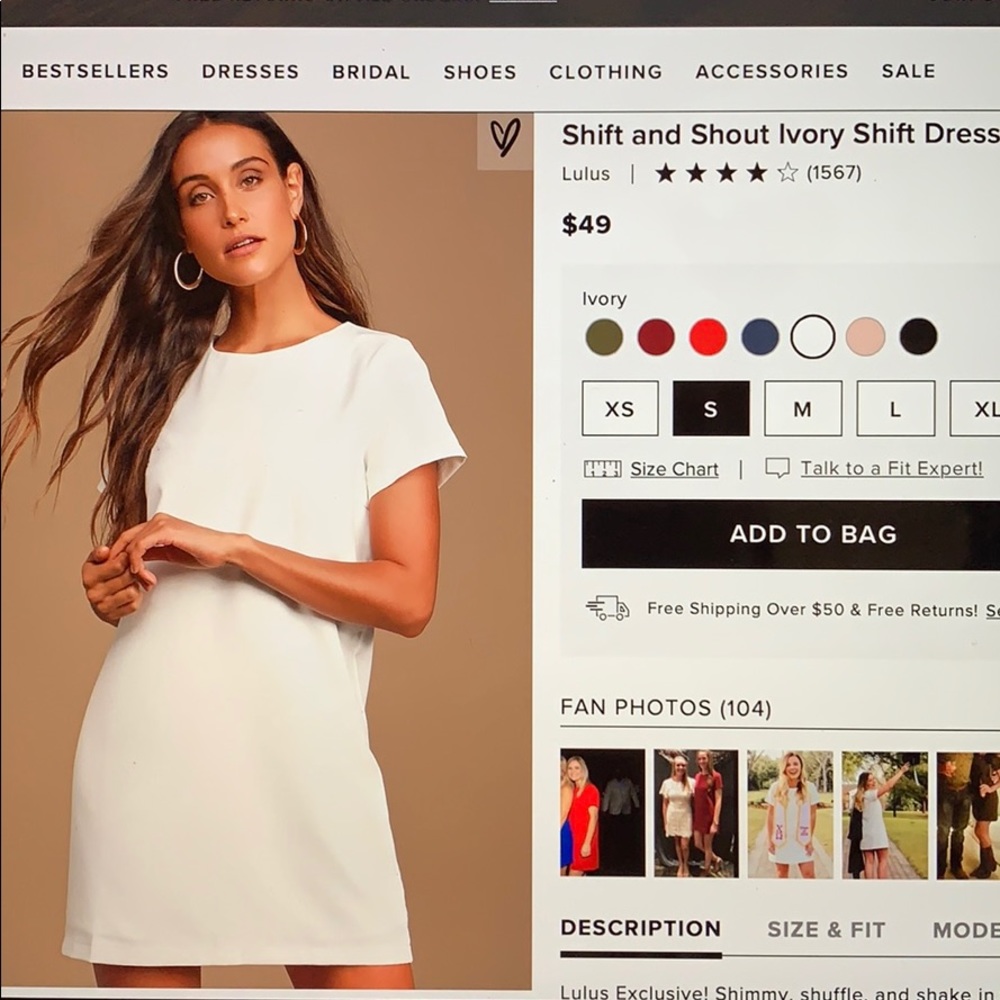 White LuLu’s Shift Dress